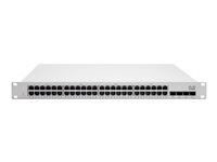 Cisco Meraki Cloud Managed MS225-48LP - Switch - Administrerad - 48 x 10/100/1000 (PoE+) + 4 x 10 Gigabit SFP+ (upplänk) - rackmonterbar - PoE+ (370 W) MS225-48LP-HW