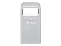 Kingston Technology DataTraveler Micro, 64 GB, USB Type-A, 3.2 Gen 1 (3.1 Gen 1), 200 MB/s, Utan skyddshatt, Silver DTMC3G2/64GB