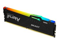 Kingston FURY Beast RGB - DDR5 - modul - 8 GB - DIMM 288-pin - 6000 MHz / PC5-48000 - CL30 - 1.4 V - ej buffrad - on-die ECC - svart KF560C30BBA-8