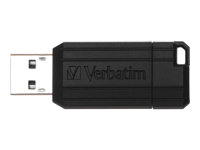 Verbatim PinStripe, 64 GB, USB Type-A, 2.0, 10 MB/s, Friktionslager, Svart 49065