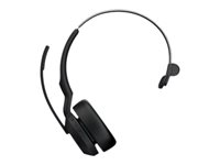 Jabra Evolve2 55 UC Mono - Headset - på örat - Bluetooth - trådlös - aktiv brusradering - USB-A - svart - med laddningsställ - Cisco Webex Certified, Alcatel-Lucent-certifierad, Avaya-certifierad, MFi-certifierad, Google Meet-certifierad, Amazon Chim 25599-889-989