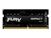 Kingston FURY Impact - DDR4 - modul - 8 GB - SO DIMM 260-pin - 3200 MHz / PC4-25600 - CL20 - 1.2 V - ej buffrad - icke ECC - svart KF432S20IB/8