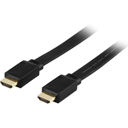 Flat HDMI cable, HDMI High Speed w/ Ethernet, 4K, 2m, black HDMI-1020F