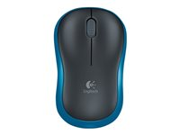 Logitech LGT-M185B, Ambidextrous, Optisk, RF Trådlös, 1000 DPI, Svart, Blå 910-002239