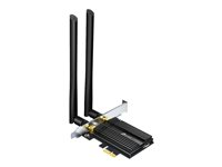 TP-LINK Archer TX50E, Trådlös, PCI Express, WLAN / Bluetooth, Wi-Fi 6 (802.11ax), 2402 Mbit/s, Svart, Metallisk Archer TX50E