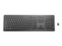 HP trådlöst Premium-tangentbord, Fullstor (100 %), Trådlös, RF Trådlös, Membrantangentbrytare, QWERTY, Svart Z9N41AA#ABB