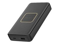 OtterBox - Trådlös powerbank - 15000 mAh - 18 Watt - 3 A - Apple Fast Charge, Huawei Fast Charge, PE 2.0+, PD 2.0, PD 3.0, AFC, SFCP, PE 1.1+ - 2 utdatakontakter (USB, 24 pin USB-C) - svart 78-80640