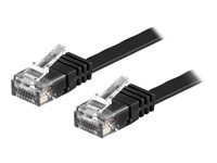 U/UTP Cat6 patch cable, flat, 1.5m, 250MHz, black TP-611S-FL