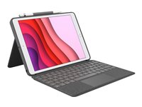 Logitech Combo Touch Detachable Keyboard Case for iPad (10th gen) - Tangentbord och foliefodral - med pekdyna - bakgrundsbelyst - Apple Smart connector - QWERTY - USA, internationellt - oxford-grå - för Apple 10.2-inch iPad Wi-Fi, 10.5-inch iPad Pro  920-011382