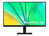 Samsung ViewFinity S6 S27D600EAU - S60UD Series - LED-skärm - 27" - 2560 x 1440 QHD @ 100 Hz - IPS - 350 cd/m² - 1000:1 - HDR10 - 5 ms - HDMI, DisplayPort - svart LS27D600EAUXEN