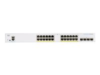 Cisco Business 250 Series CBS250-24FP-4G - Switch - L3 - smart - 24 x 10/100/1000 (PoE+) + 4 x Gigabit SFP - rackmonterbar - PoE+ (370 W) CBS250-24FP-4G-UK