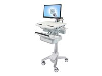 Ergotron StyleView, Multimediavagn, Gjuten aluminium, Grå, Vit, Gjuten aluminium, Plast, Zink stål, Plattskärm, 16,8 kg, 61 cm (24") SV43-1210-0