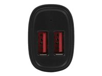 StarTech.com USB-billaddare med 2 portar - 24 W/4,8 A - Svart, Automatisk, Cigarr tändare, 5 V, Svart USB2PCARBKS