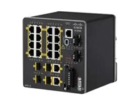 Cisco Industrial Ethernet 2000 Series - Switch - Administrerad - 16 x 10/100 + 2 x kombinations-Gigabit SFP + 2 x Fast Ethernet SFP - DIN-skenmonterbar IE-2000-16TC-G-E