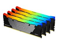 Kingston FURY Renegade RGB - DDR4 - sats - 128 GB: 4 x 32 GB - DIMM 288-pin - 3200 MHz / PC4-25600 - CL16 - 1.2 V - ej buffrad - icke ECC - svart KF432C16RB2AK4/128