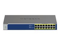 NETGEAR GS516PP, Ohanterad, Gigabit Ethernet (10/100/1000), Full duplex, Strömförsörjning via Ethernet (PoE) stöd, Rackmontering GS516PP-100EUS