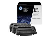 HP 55X - 2-pack - Lång livslängd - svart - original - LaserJet - tonerkassett (CE255XD) - för LaserJet Enterprise MFP M525, LaserJet Enterprise Flow MFP M525, LaserJet Managed MFP M525 CE255XD