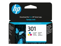 HP 301 - 3 ml - färg (cyan, magenta, gul) - original - blister - bläckpatron - för HP DeskJet 1000, 1010, 1050 AiO, 1050A AiO, 1510 AiO, 2000, 2050 AiO, 2050A AiO, 2510 AiO, 2540 AiO, 3000, 3050 AiO, 3050A eAiO, 3510 eAiO series, HP ENVY 4500 eAiO, 5 CH562EE#301