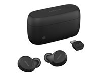 Jabra Evolve2 Buds MS - True wireless-hörlurar med mikrofon - inuti örat - Bluetooth - aktiv brusradering - USB-C via Bluetooth-adapter - ljudisolerande - svart - Certifierad för Microsoft-teams 20797-999-899