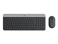 Logitech Slim Wireless Combo MK470 - Sats med tangentbord och mus - trådlös - 2.4 GHz - QWERTZ - tysk - grafit 920-009188
