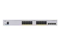 Cisco Business 350 Series 350-24P-4G - Switch - L3 - Administrerad - 24 x 10/100/1000 (PoE+) + 4 x Gigabit SFP - rackmonterbar - PoE+ (195 W) CBS350-24P-4G-UK