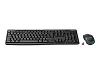 Logitech Wireless Combo MK270, Fullstor (100 %), Trådlös, USB, AZERTY, Svart, Mus inkluderad 920-004510