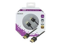 Deltaco HDMI-1092-K, 2 m, HDMI Typ A (standard), HDMI Typ A (standard), 3D kompatibilitet, 18,6 Gbit/s, Svart HDMI-1092-K