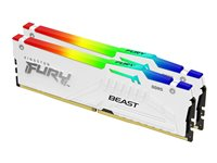 Kingston FURY Beast RGB - DDR5 - sats - 32 GB: 2 x 16 GB - DIMM 288-pin - 6800 MHz / PC5-54400 - CL34 - 1.4 V - ej buffrad - on-die ECC - vit KF568C34BWAK2-32