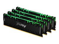 Kingston FURY Renegade RGB - DDR4 - sats - 32 GB: 4 x 8 GB - DIMM 288-pin - 3200 MHz / PC4-25600 - CL16 - 1.35 V - ej buffrad - icke ECC - svart KF432C16RBAK4/32