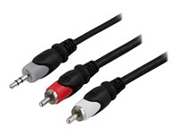 Deltaco MM-141, 3,5mm, Hankoppling, 2 x RCA, Hankoppling, 3 m, Multifärg MM-141