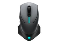 Alienware AW610M, högerhand, Optisk, RF Wireless + USB Type-A, 16000 DPI, 1 ms, Svart AW610M-G-DAEM