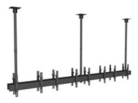Multibrackets M Ceiling Mount Pro MBC4X1U2 - Monteringssats (2 takplattor, 8 skenor, 4 stångklämmor, 8 förlängningsrör (80 cm), 2 skydd för takplattor, 16 lutningsarmar) - för 8 LCD-bildskärmar - aluminium, stål - svart - skärmstorlek: 40"-65" - takm 7350073733514