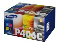 HP CLT-P406C - 4-pack - svart, gul, cyan, magenta - original - tonerkassett (SU375A) - för Samsung CLX-3300, 3302, 3303, 3304, 3305, 3306, 3307, SCX-3300, 3301, 3305, 3306 SU375A