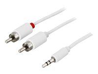 Deltaco MM-139B, 2 x RCA, Hankoppling, 3,5mm, Hankoppling, 1 m, Vit MM-139B