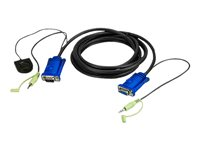 ATEN 2L-5203B, 3 m, VGA (D-Sub) + 3.5mm, VGA (D-Sub) + 3.5mm, Svart, Hane/Hona 2L-5203B