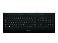 Logitech K280E Pro f/ Business, Fullstor (100 %), Kabel, USB, AZERTY, Svart 920-005210