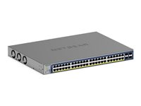 NETGEAR Smart GS752TXP - V3 - switch - L3 Lite - smart - 48 x 10/100/1000 (PoE+) + 4 x SFP+ - skrivbordsmodell, rackmonterbar - PoE+ (380 W) GS752TXP-300EUS