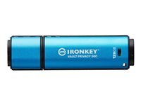 Kingston Technology IronKey Vault Privacy 50, 256 GB, USB Type-C, 3.2 Gen 1 (3.1 Gen 1), 230 MB/s, Keps, Svart, Blå IKVP50C/256GB