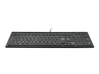 Kensington Advance Fit™ smalt tangentbord i full storlek - franska, Fullstor (100 %), Kabel, USB, AZERTY, Svart K72357FR