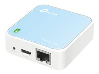 TP-Link TL-WR802N, Wi-Fi 4 (802.11n), Singel-band (2,4 GHz), Nätverksansluten (Ethernet), Blå, Vit, Bärbar router TL-WR802N