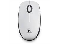 Logitech B100 - Mus - höger- och vänsterhänta - optisk - 3 knappar - kabelansluten - USB - vit 910-003360
