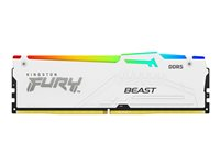 Kingston FURY Beast RGB - DDR5 - modul - 16 GB - DIMM 288-pin - 6400 MHz / PC5-51200 - CL32 - 1.4 V - ej buffrad - on-die ECC - vit KF564C32BWEA-16