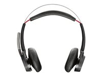 Poly Voyager Focus B825-M - Headset - på örat - Bluetooth - trådlös - aktiv brusradering - USB-A via Bluetooth-adapter - svart - Certifierad för Skype for Buisness, Certifierad för Microsoft-teams 7F0J2AA