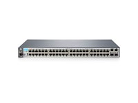 HPE Aruba 2530-48 - Switch - Administrerad - 48 x 10/100 + 2 x Gigabit SFP + 2 x 10/100/1000 - skrivbordsmodell, rackmonterbar, väggmonterbar J9781A#ABB