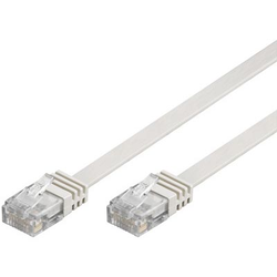 U/UTP Cat6 patch cable, flat, 3m, 250MHz, white TP-63V-FL