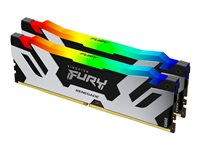 Kingston FURY Renegade RGB - DDR5 - sats - 48 GB: 2 x 24 GB - DIMM 288-pin - 7200 MHz / PC5-57600 - CL38 - 1.1 V - ej buffrad - on-die ECC - silver/svart KF572C38RSAK2-48