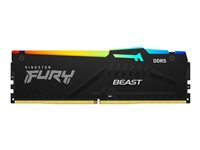 Kingston FURY Beast RGB - DDR5 - sats - 32 GB: 2 x 16 GB - DIMM 288-pin - 5200 MHz / PC5-41600 - CL40 - 1.25 V - ej buffrad - on-die ECC KF552C40BBAK2-32