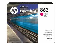 HP 863 - 500 ml - magenta - original - PageWide XL - bläckpatron - för PageWide XL 3920 F9K38A