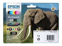 Epson 24XL Multipack - 6-pack - 55.7 ml - XL - svart, gul, cyan, magenta, ljus magenta, ljus cyan - original - blister - bläckpatron - för Expression Photo XP-55, 750, 760, 850, 860, 950, 960, 970, Expression Premium XP-750, 850 C13T24384011