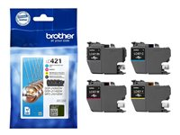 Brother LC421 - 4-pack - svart, gul, cyan, magenta - original - bläckpatron - för Brother DCP-J1140DW, MFC-J1010DW, MFC-J1012DW LC421VAL